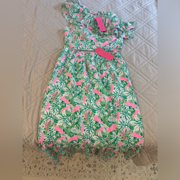 Lilly Pulitzer Kasida 2 piece Crop top skirt set 12 Just Wing It Botanical - Picture 7 of 7